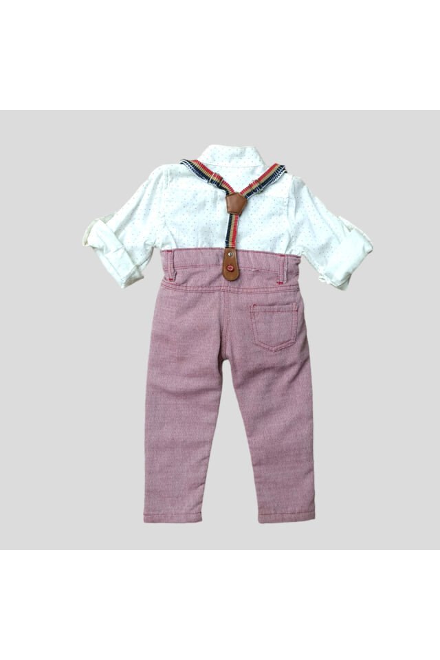 Jollypop Erkek Bebek Askılı Pantolonlu Takım