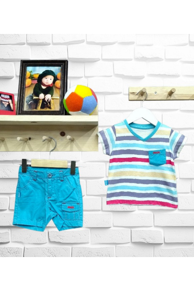 Maia Erkek Bebek Şortlu Yazlık Takım
