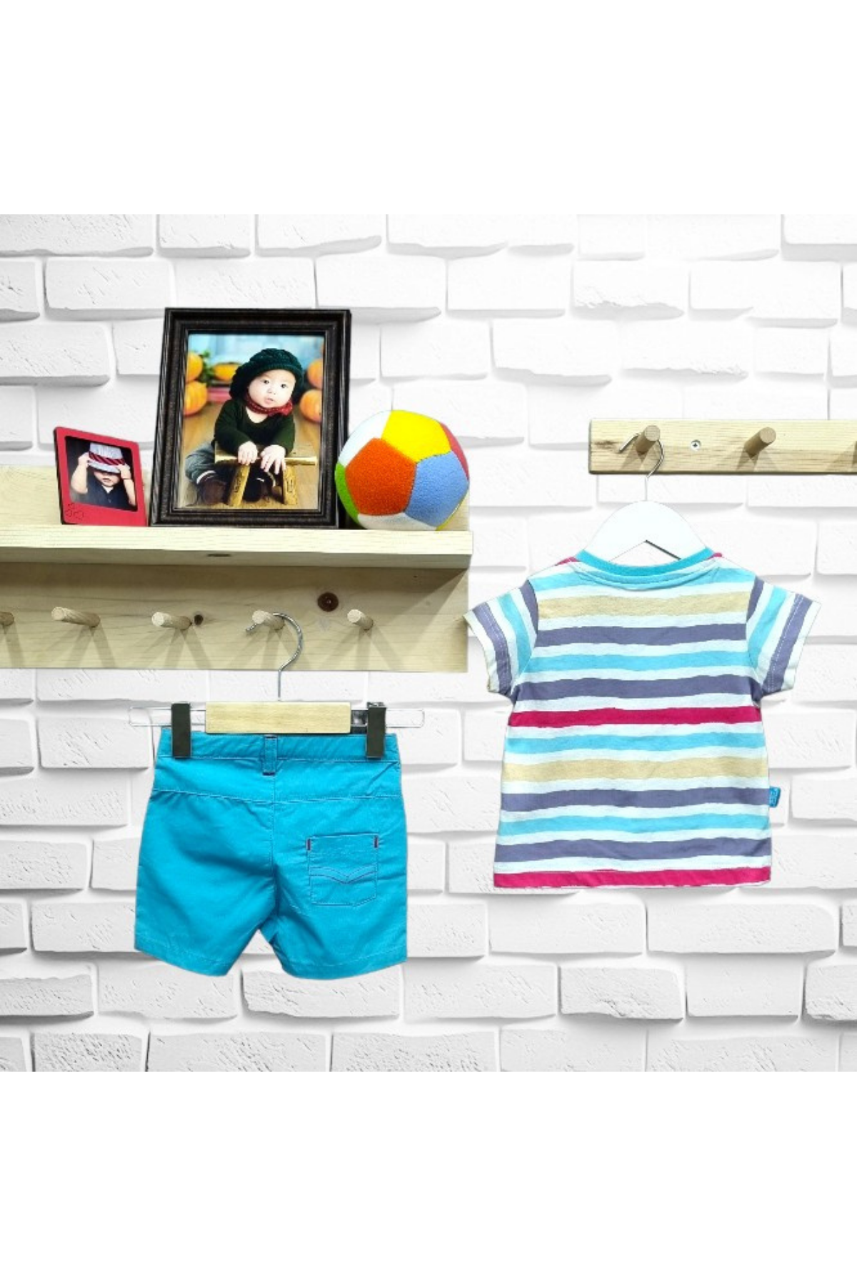 Maia Erkek Bebek Şortlu Yazlık Takım