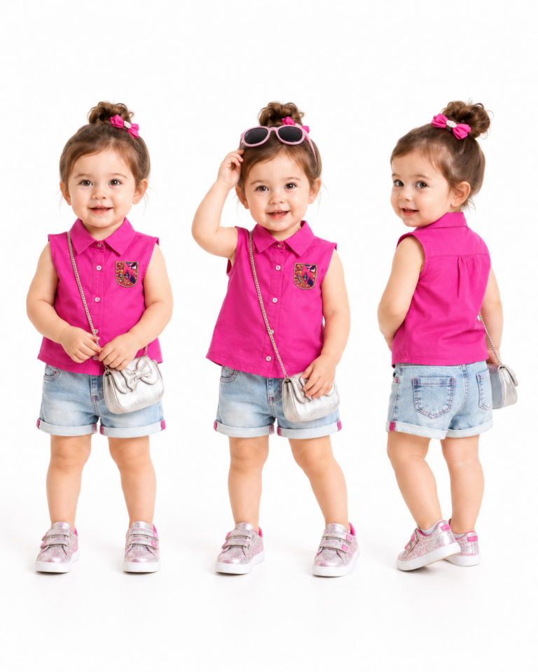 Maia Kız Bebek Kot Şortlu Yazlık Takım