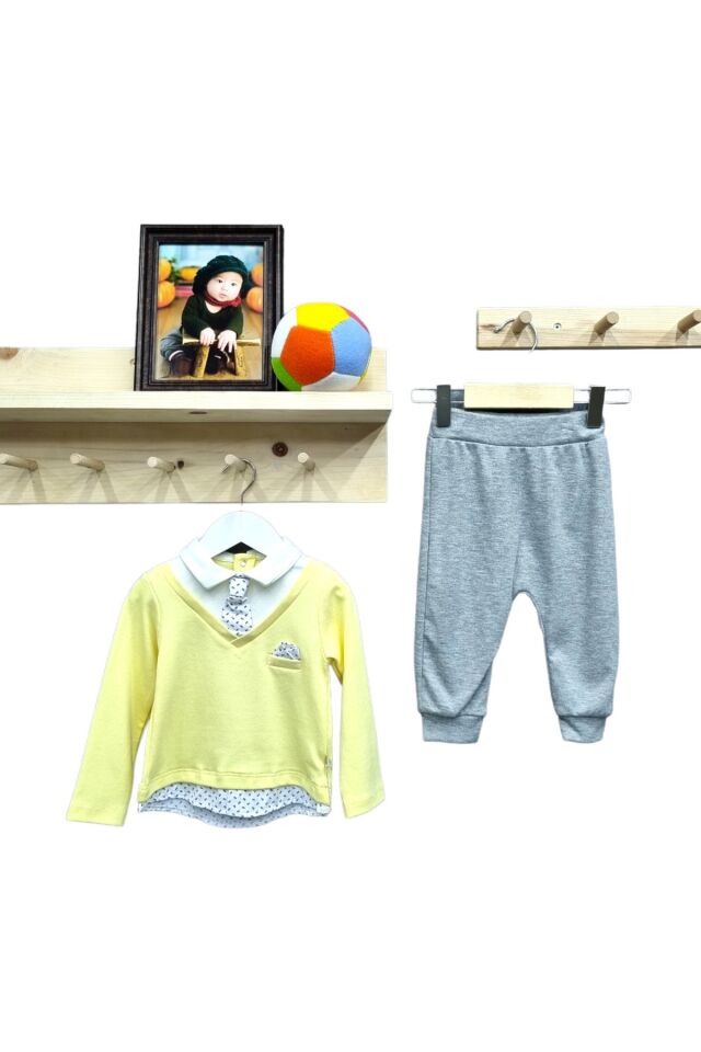 Mymio Erkek Bebek Spor Eşofman Takım Sarı - 9 Ay
