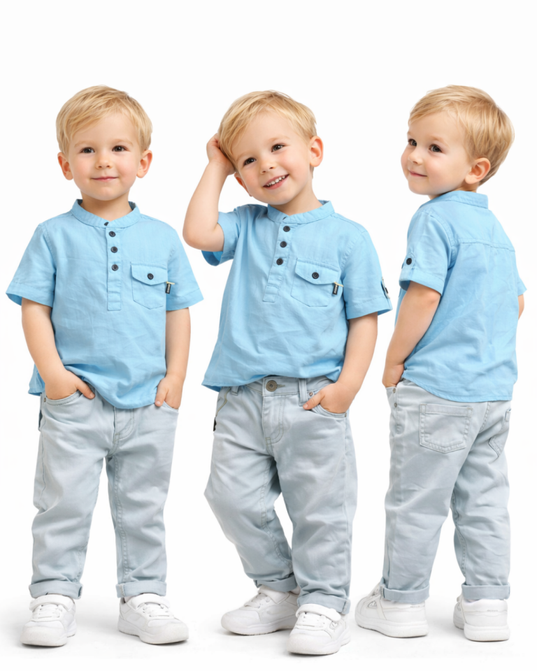 Maia Erkek Bebek Keten Pantolonlu Bebek Takım