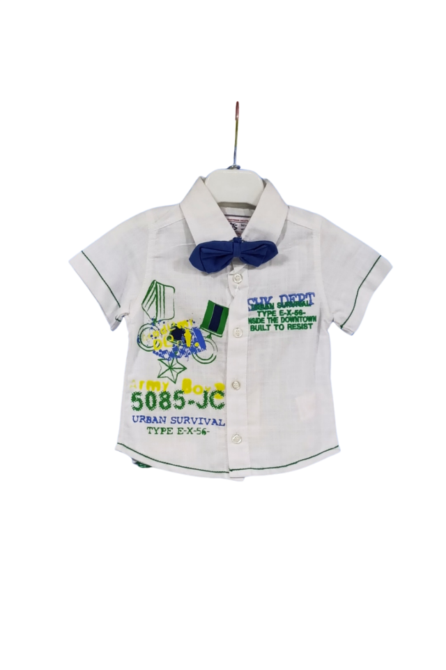 KTS Erkek Bebek Papyonlu Keten Gömlek