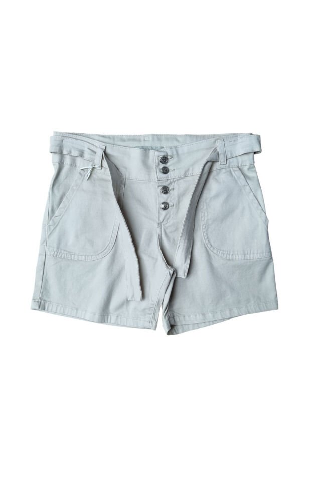 MTL Kemerli Gabardin Genç Kız Yazlık Şort