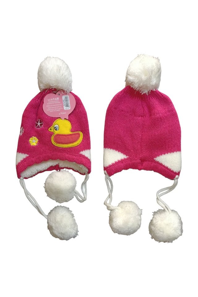 Kadim Sevimli Ördek Nakışlı Kız Bebek Beresi