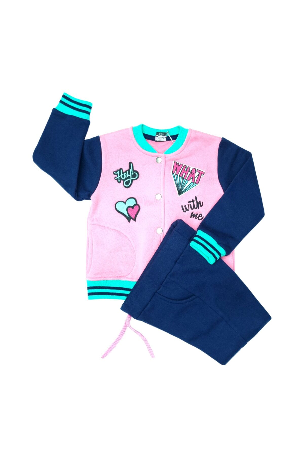 Pelops Kız Çocuk Spor Eşofman Takım Pembe - 4-5 Yaş