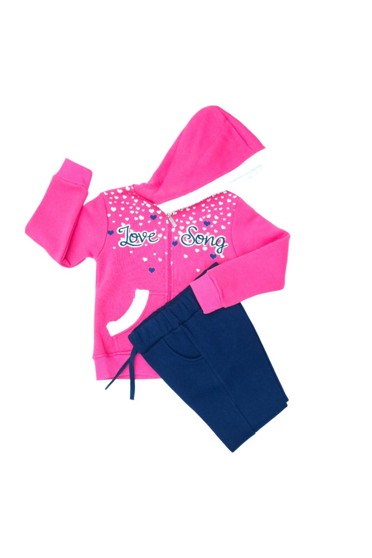 Pelops Kız Çocuk Spor Eşofman Takım Pembe - 5-6 Yaş