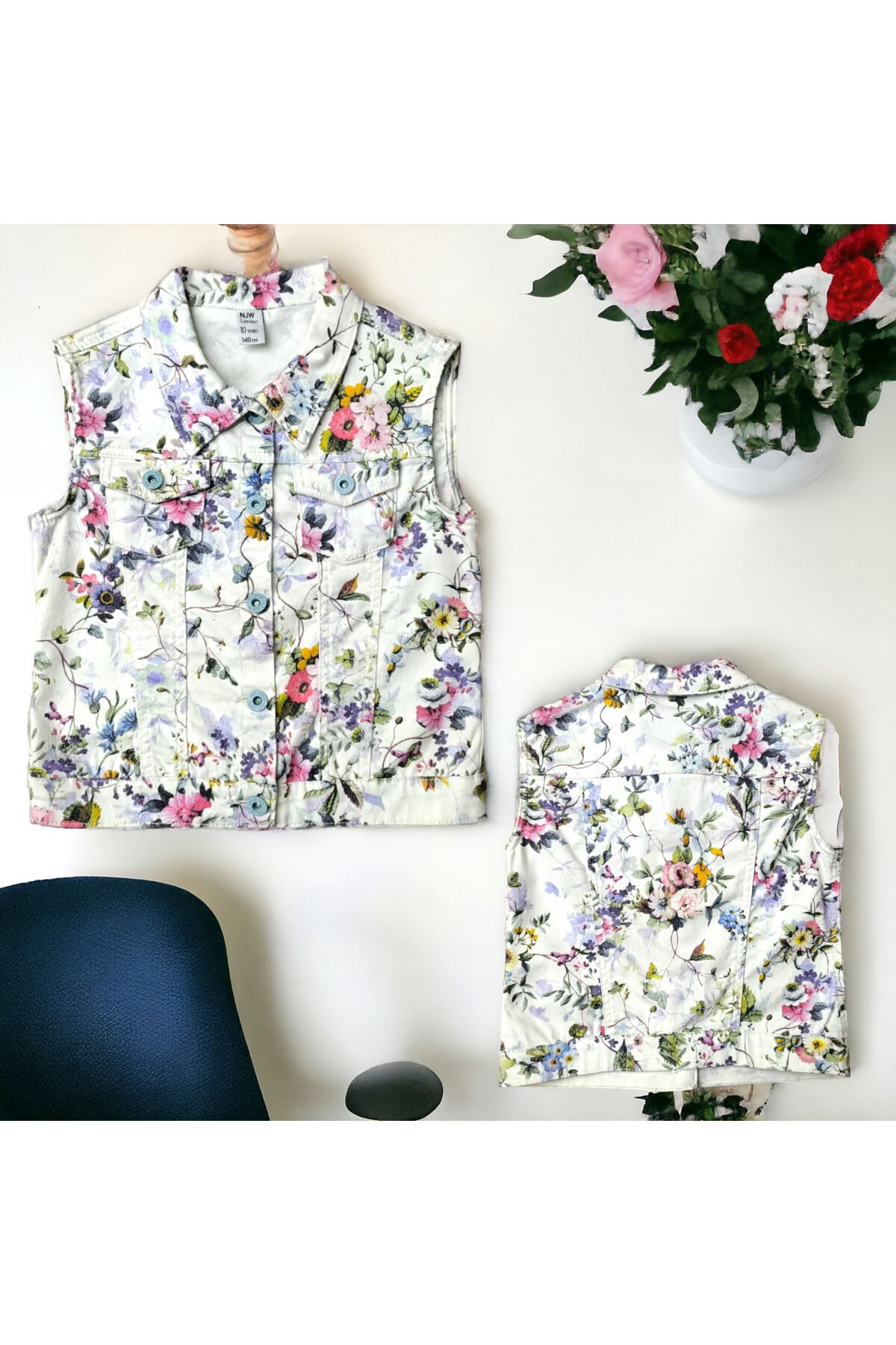 Njw Kız Çocuk Çiçek Desenli Yazlık Ceket