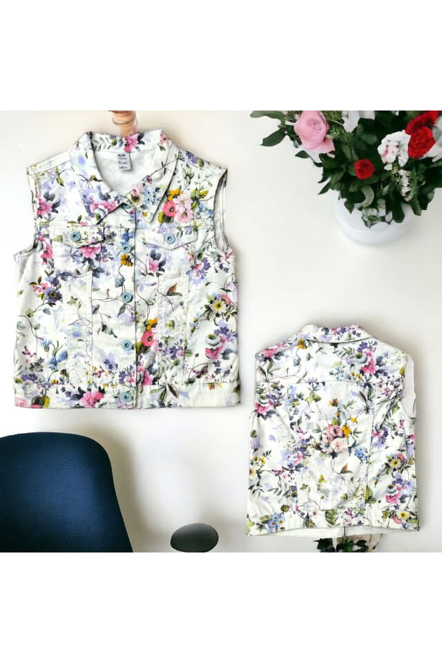 Njw Kız Çocuk Çiçek Desenli Yazlık Ceket