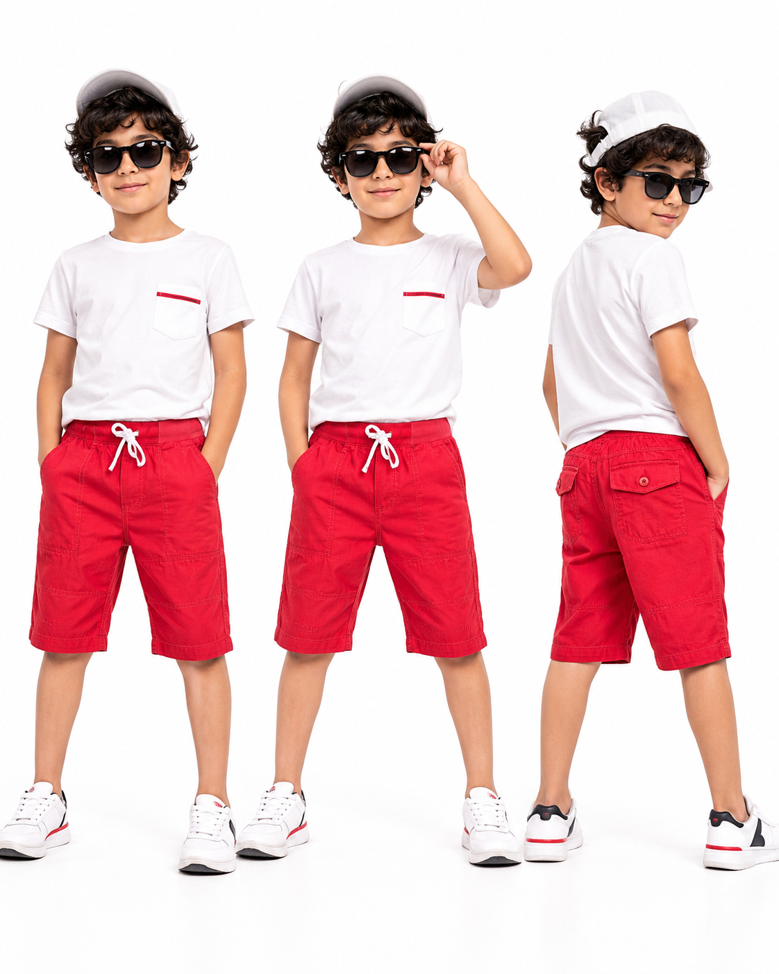 Çikoby Unisex Çocuk Yazlık Keten Kapri Şort
