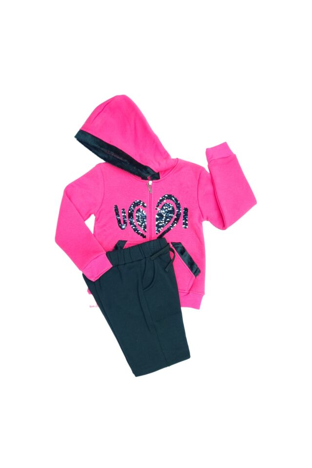 Pelops Kız Çocuk Spor Eşofman Takım Pembe - 6-7 Yaş