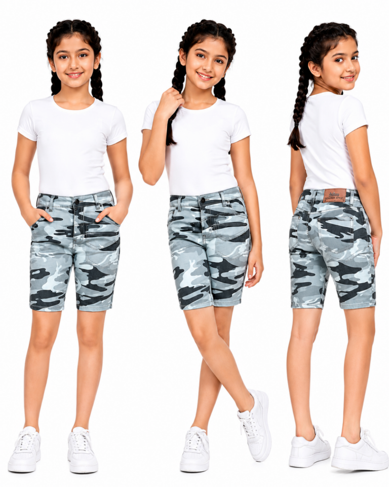 Mix Kamufulaj Desen Unisex Kapri Şort