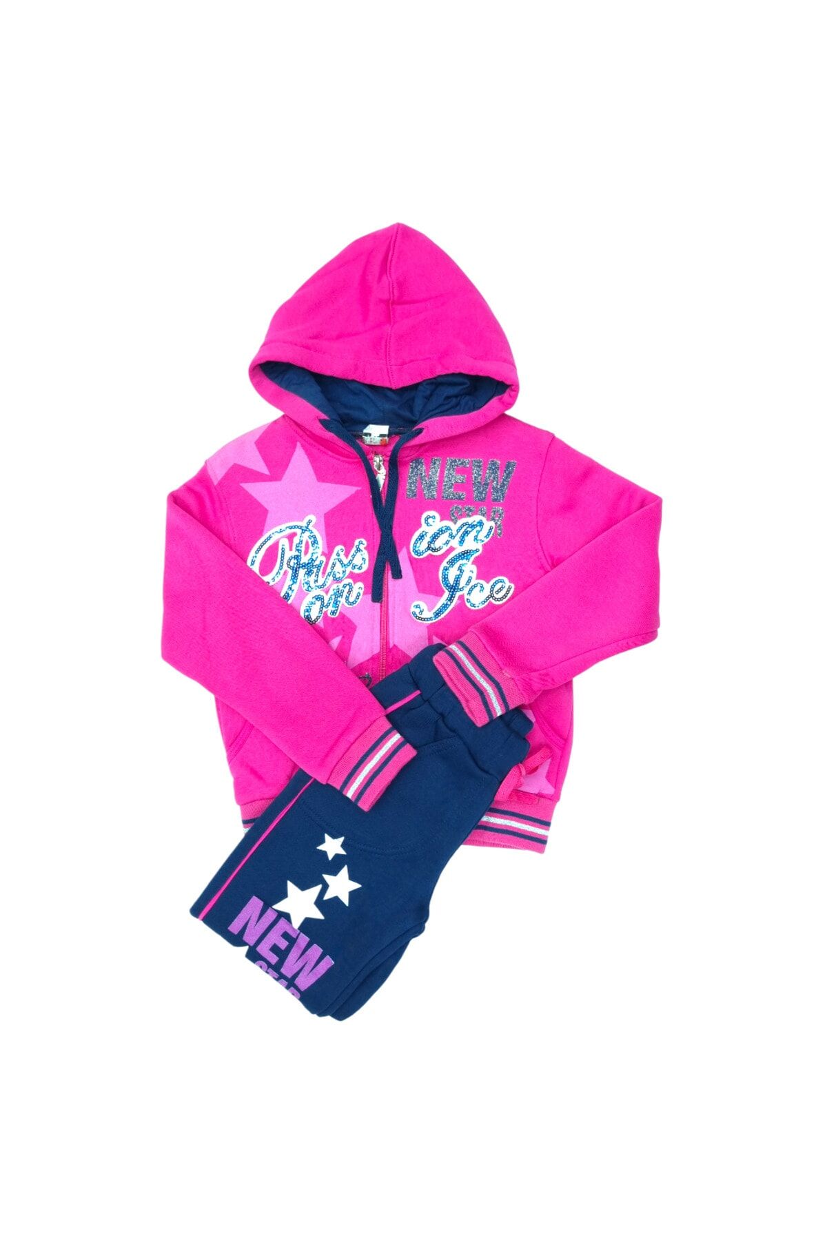 Pelops Kız Çocuk Spor Eşofman Takım Pembe - 7 Yaş