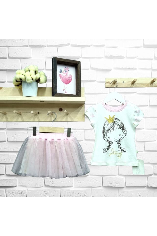 Bebetto Kız Bebek Etekli Yazlık Takım Pembe - 9 - 12 Ay