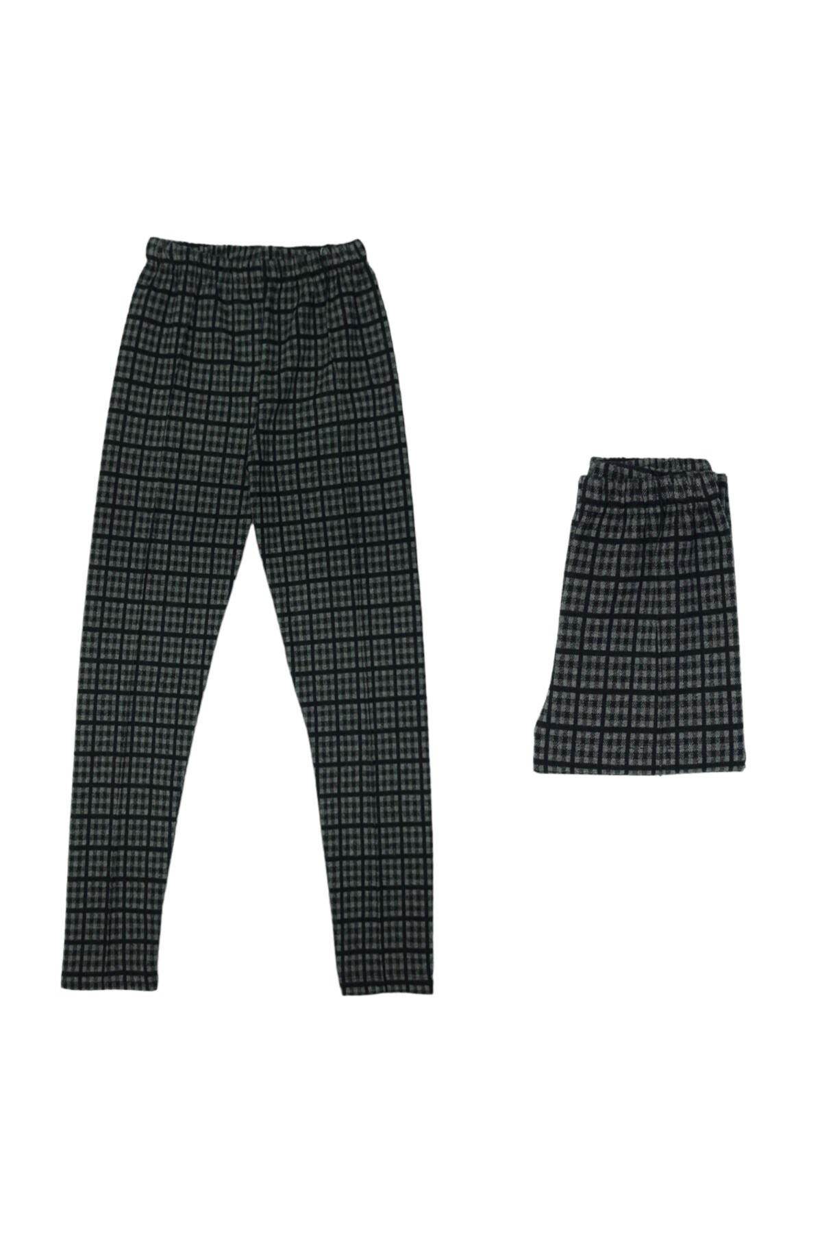 HC Kare Desenli Genç Kız Kışlık Tayt