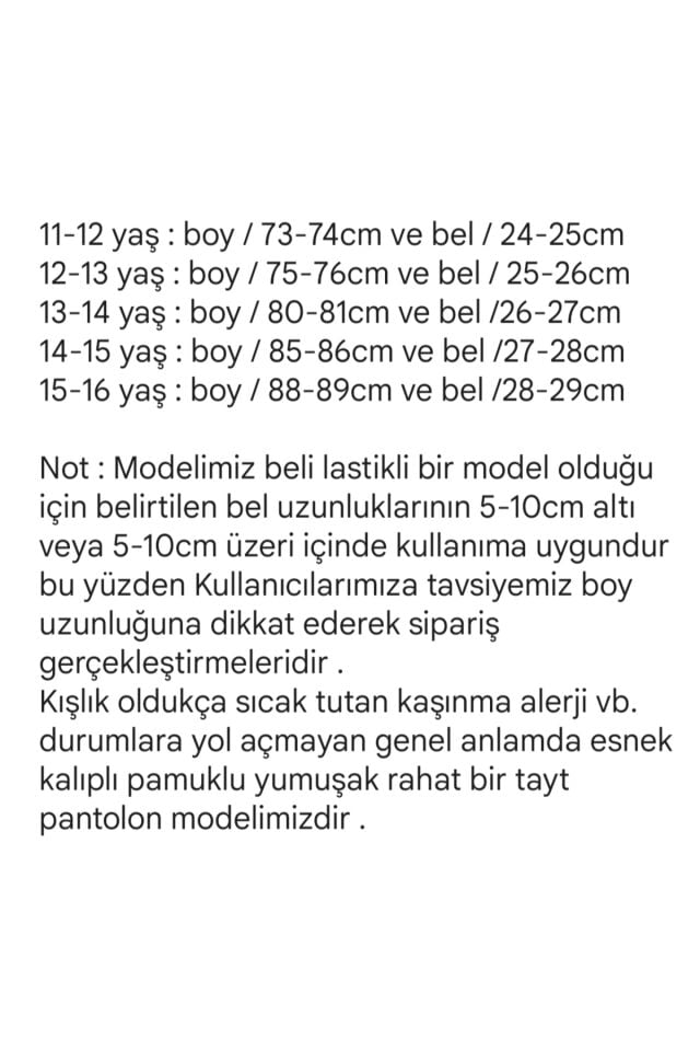 HC Yıldız Desenli Genç Kız Kışlık Tayt