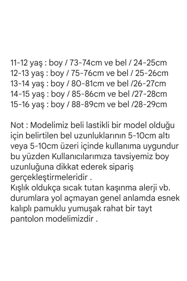 HC Yıldız Desenli Genç Kız Kışlık Tayt