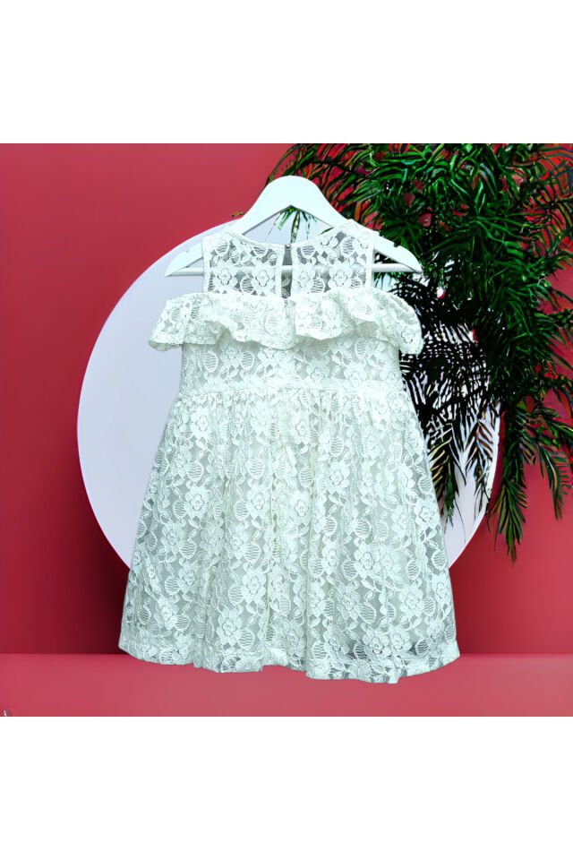 Wizzy Kız Bebek Yazlık Elbise Beyaz - 3 Yaş