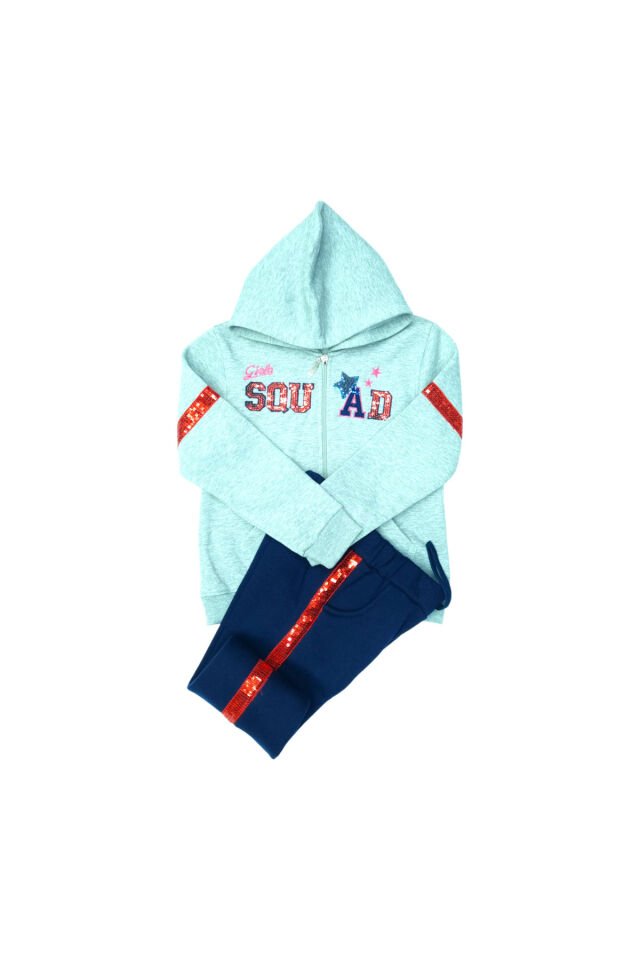 Pelops Kız Çocuk Spor Eşofman Takım Gri - 9-10 Yaş