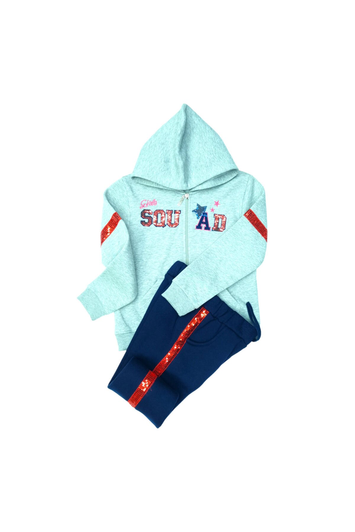 Pelops Kız Çocuk Spor Eşofman Takım Gri - 9-10 Yaş