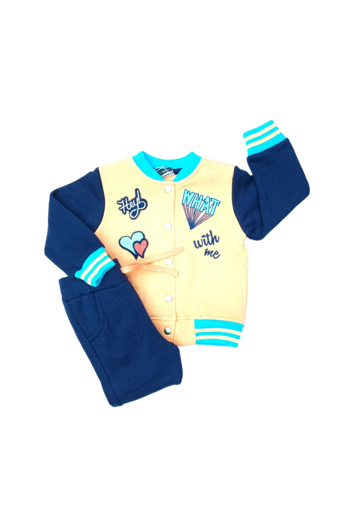 Pelops Kız Bebek Spor Eşofman Takım Krem - 3-4 Yaş