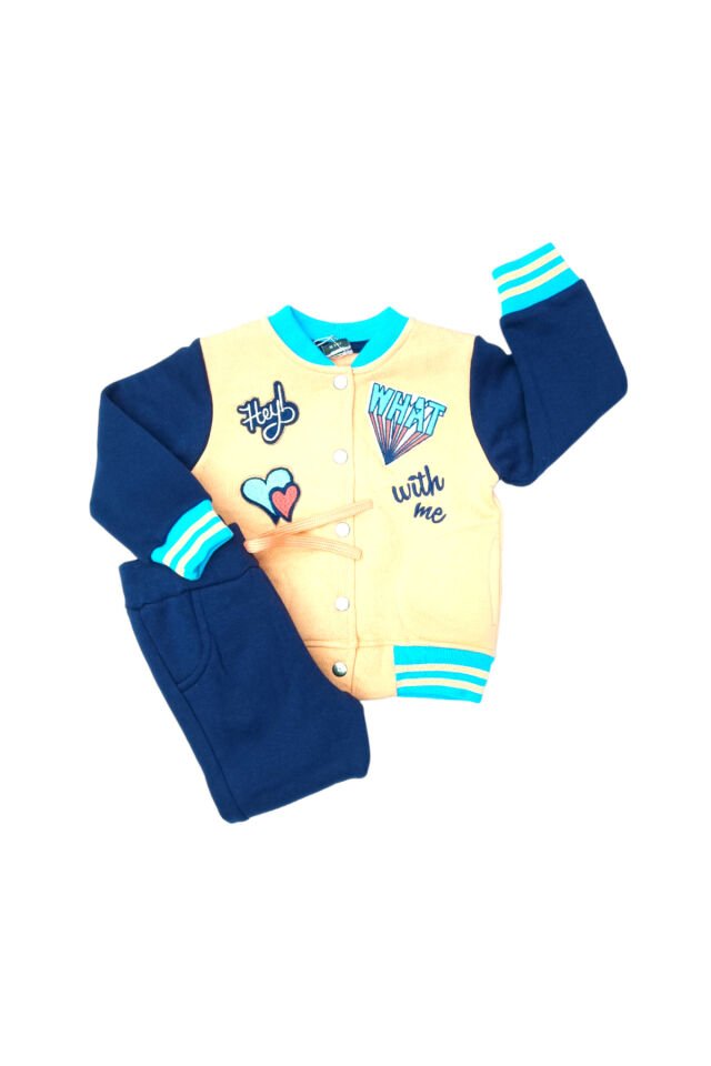 Pelops Kız Bebek Spor Eşofman Takım Krem - 3-4 Yaş