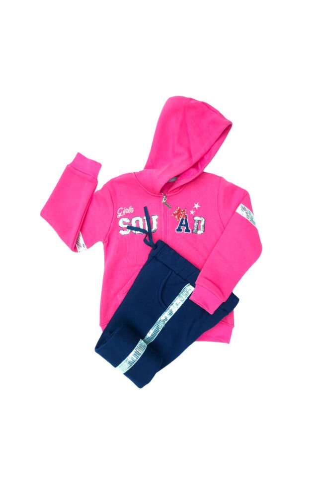 Pelops Kız Çocuk Spor Eşofman Takım Pembe - 7-8 Yaş