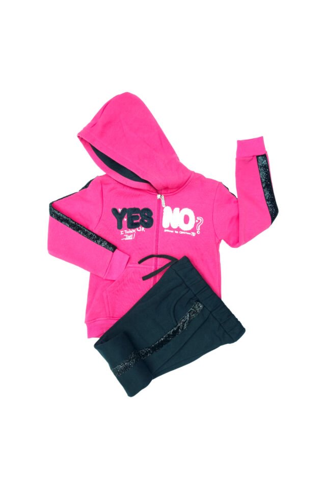 Pelops Kız Çocuk Spor Eşofman Takım Pembe - 7-8 Yaş