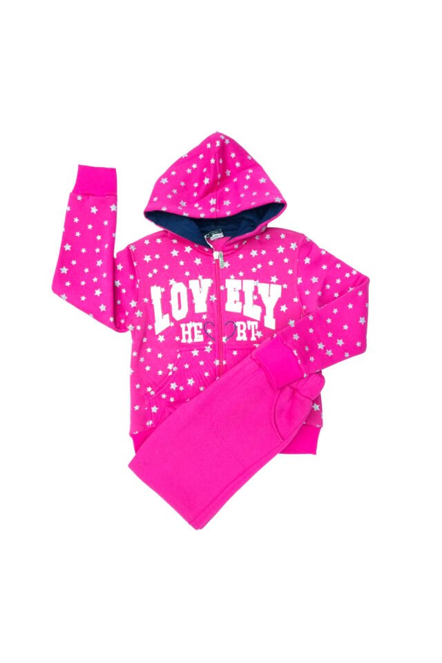 Pelops Kız Çocuk Spor Eşofman Takım Pembe - 7-8 Yaş