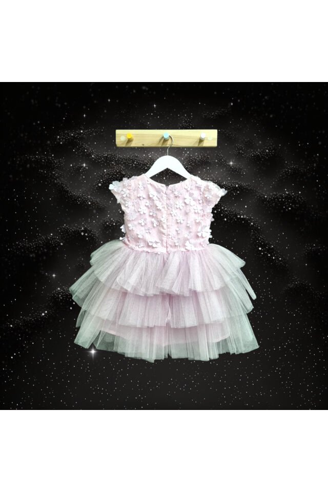 Wizzy Kız Bebek Yazlık Abiye Elbise Pembe - 4 Yaş