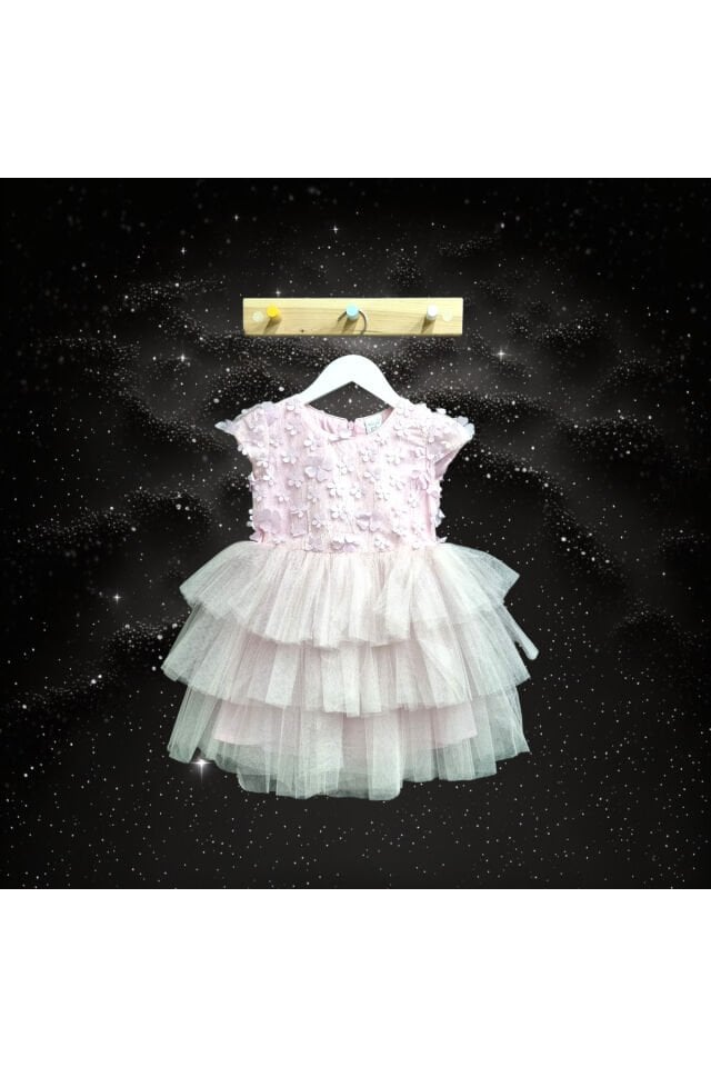 Wizzy Kız Bebek Yazlık Abiye Elbise Pembe - 4 Yaş