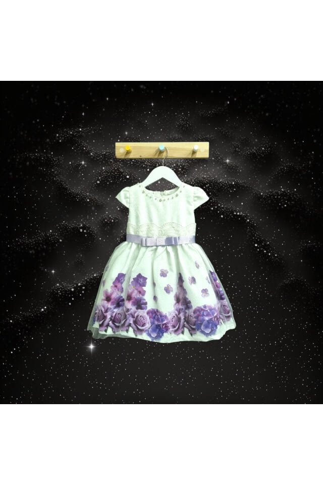 Baby Rose Kız Bebek Yazlık Abiye Elbise Lila - 4 Yaş