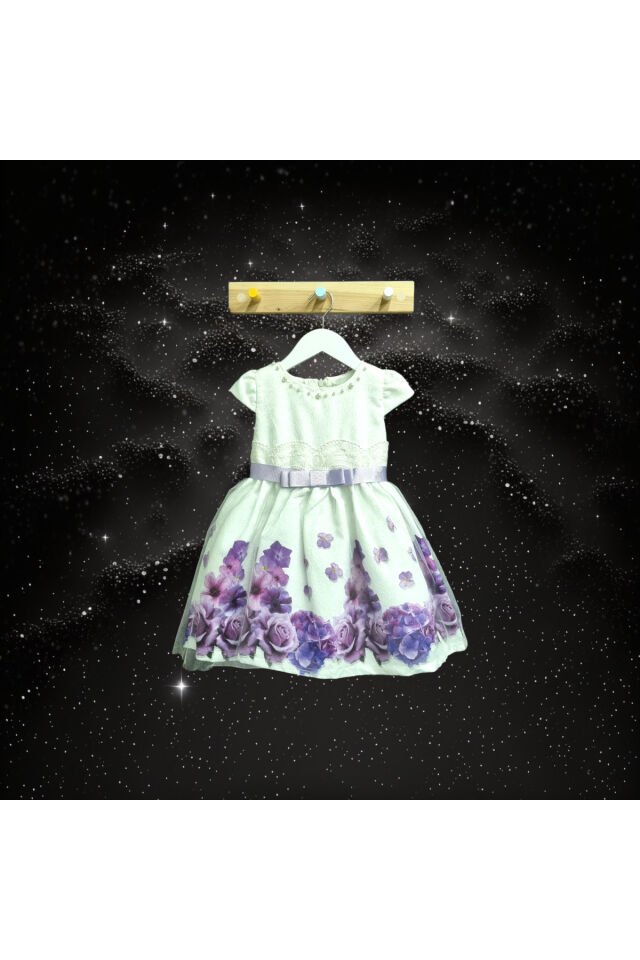 Baby Rose Kız Bebek Yazlık Abiye Elbise Lila - 3 Yaş