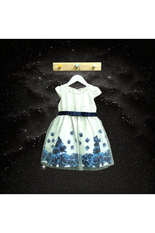 Baby Rose Kız Bebek Yazlık Abiye Elbise Lacivert - 4 Yaş