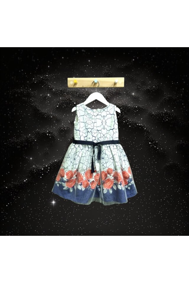 Baby Rose Kız Bebek Yazlık Abiye Elbise Lacivert - 3 Yaş