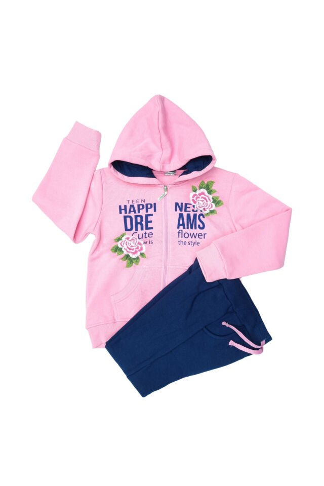 Pelops Kız Çocuk Spor Eşofman Takım Pembe - 8-9 Yaş