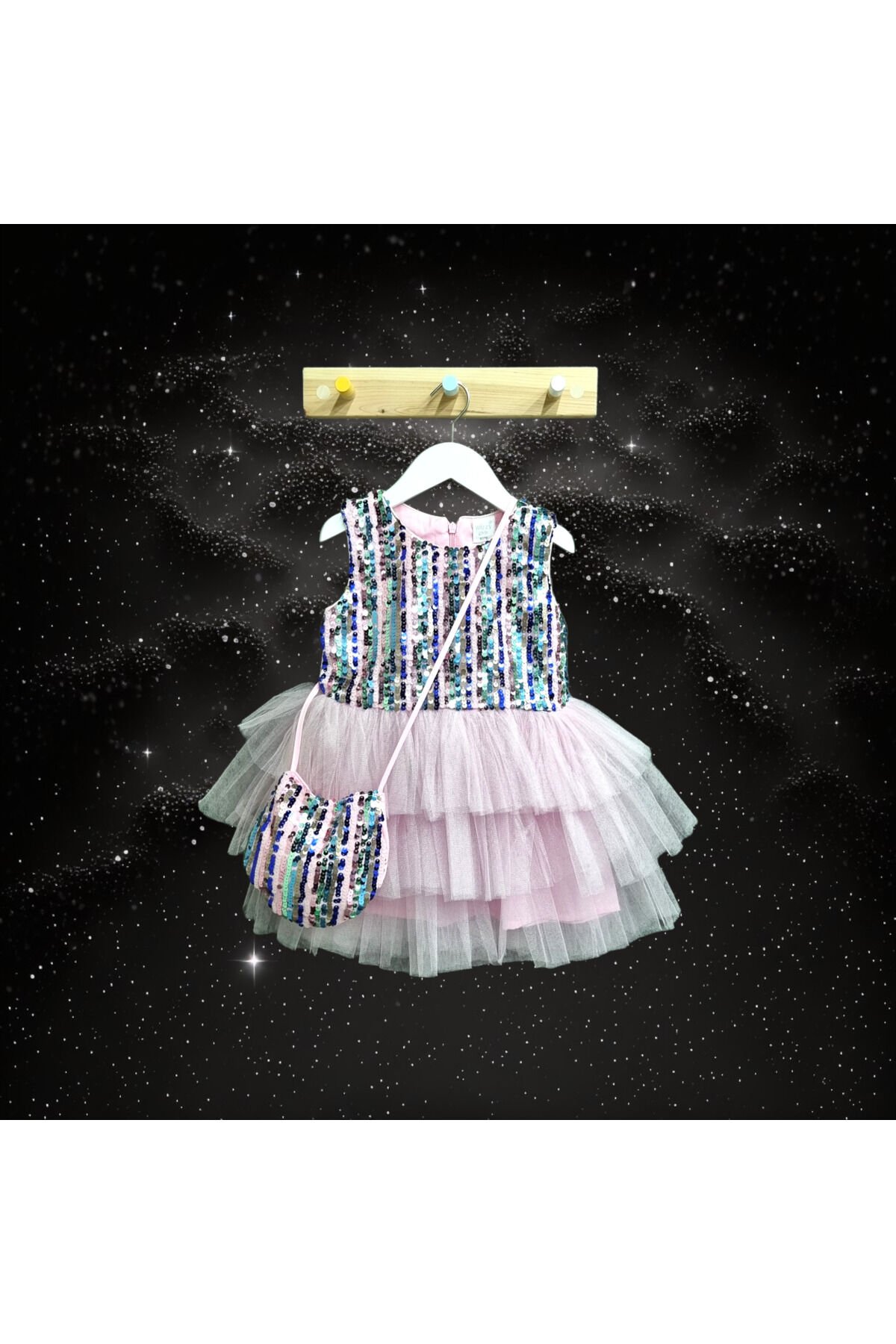 Wizzy Kız Bebek Yazlık Abiye Elbise Pembe - 4 Yaş