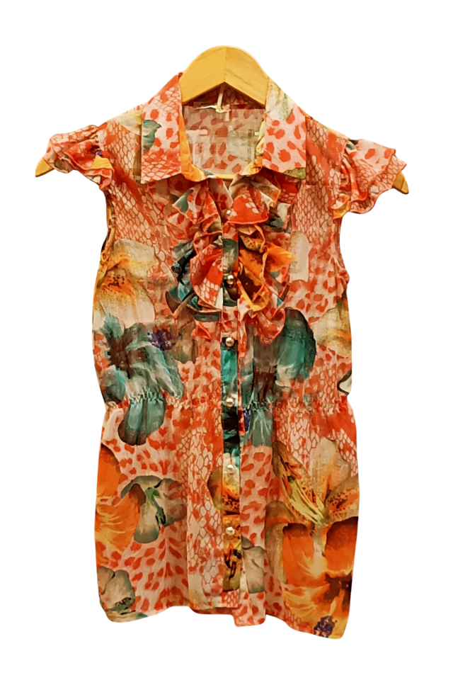 Hmms Kız Çocuk Renkli Şifon Gömlek