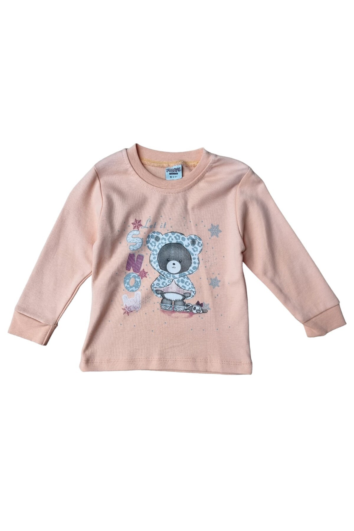 Pelops Kız Bebek Sevimli Ayıcık Baskılı Sweat