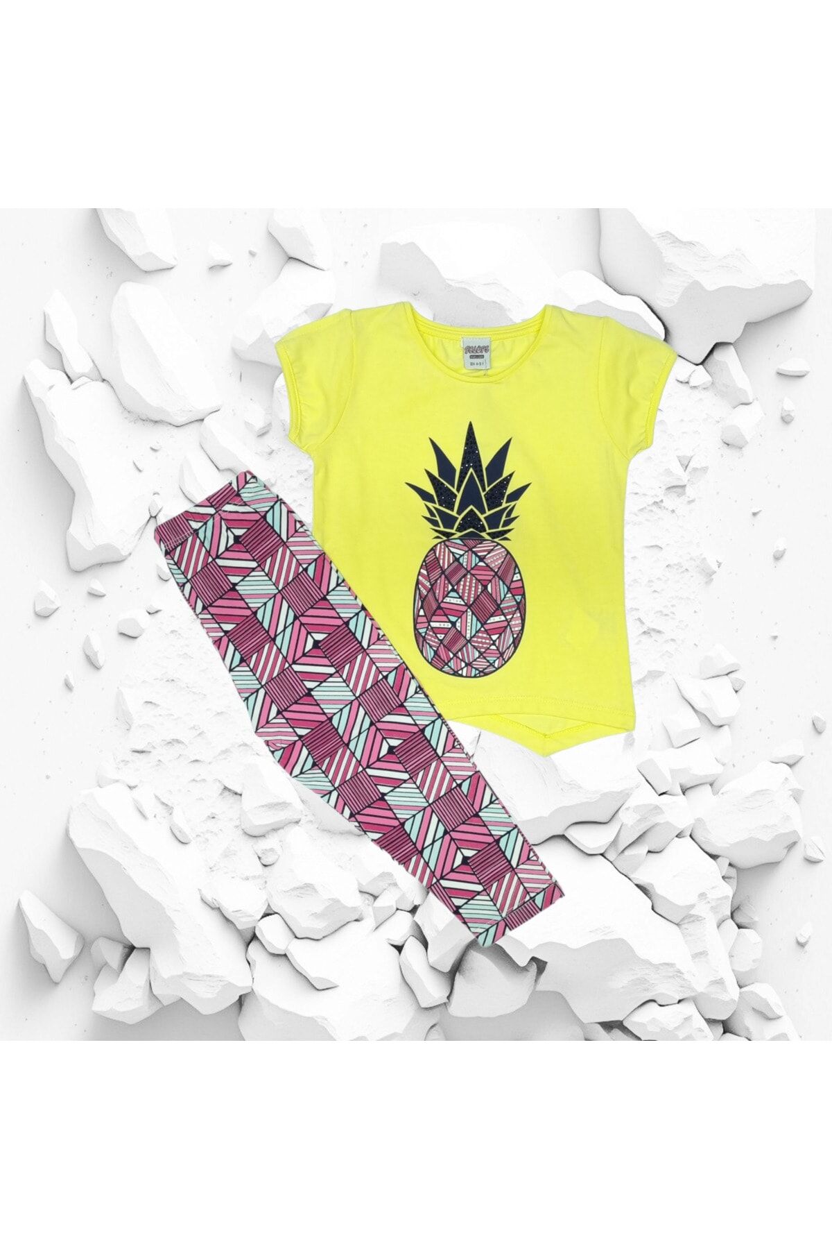 Pelops Kız Çocuk Spor Taytlı Yazlık Takım