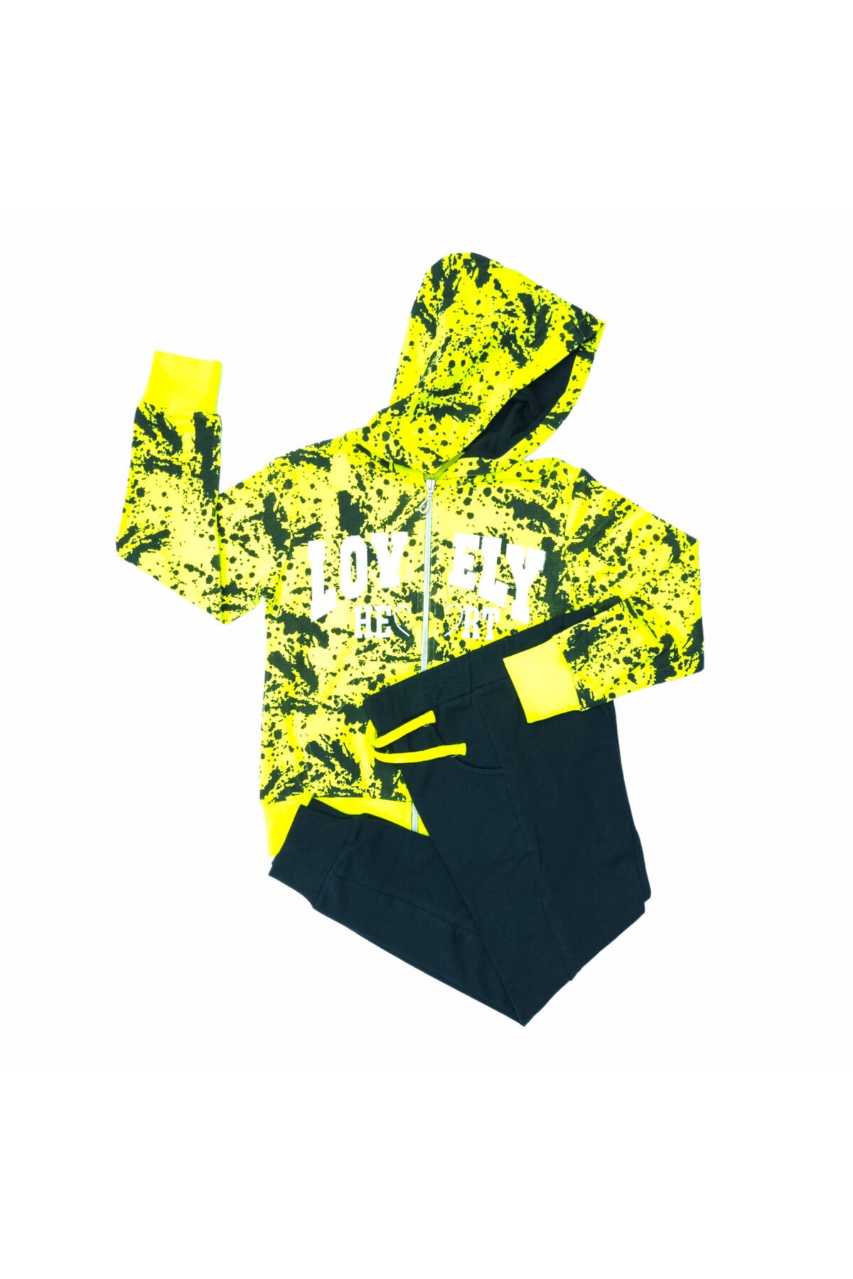 Pelops Kız Çocuk Spor Eşofman Takım Sarı - 8-9 Yaş