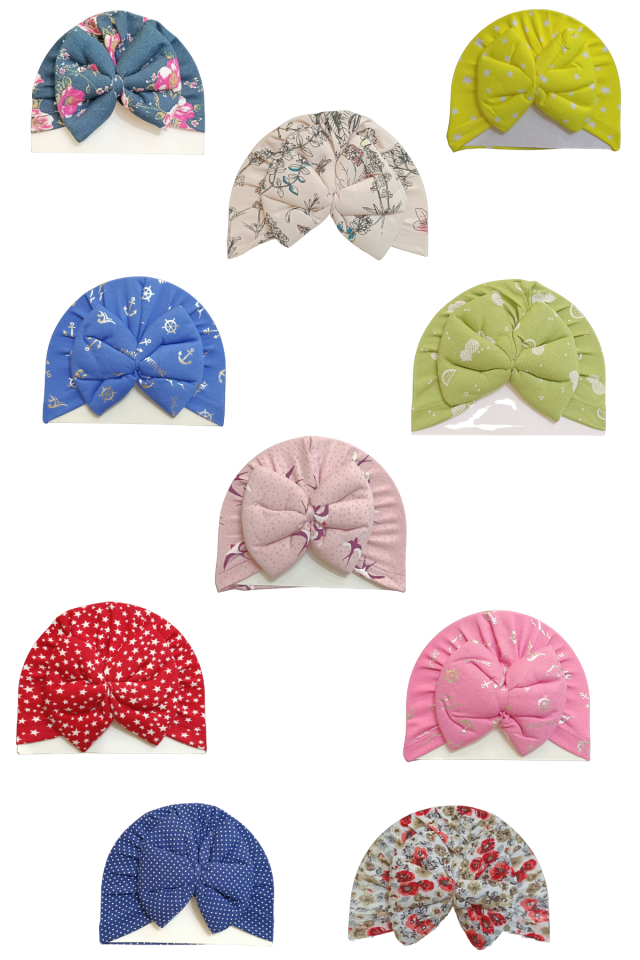 Albimama Kız Bebek Fiyonklu Penye Bere