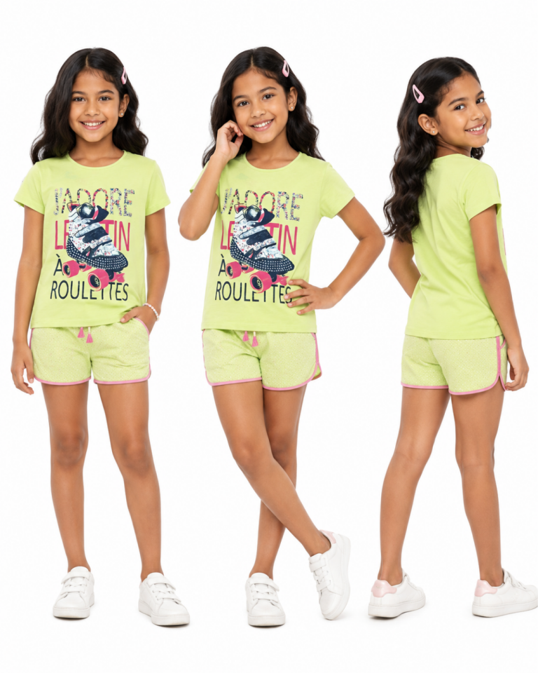Popshops Kız Çocuk Parlak Taşlı Yazlık T-shirt