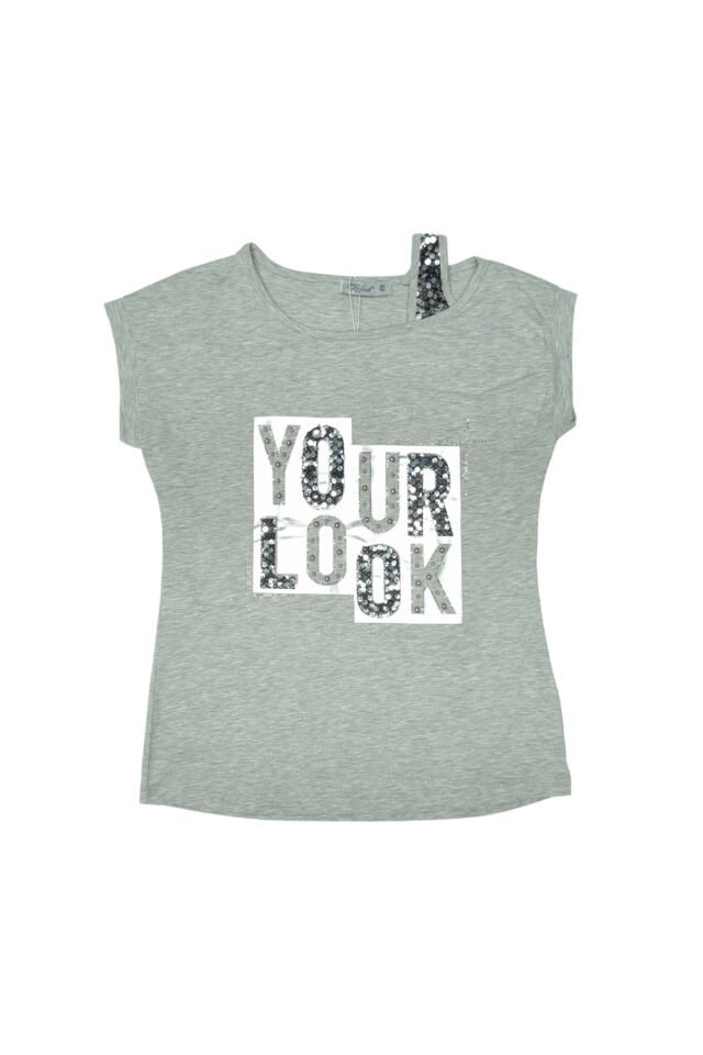 Zelish Genç Kız Pul Payet Yakalı Yazlık T-shirt