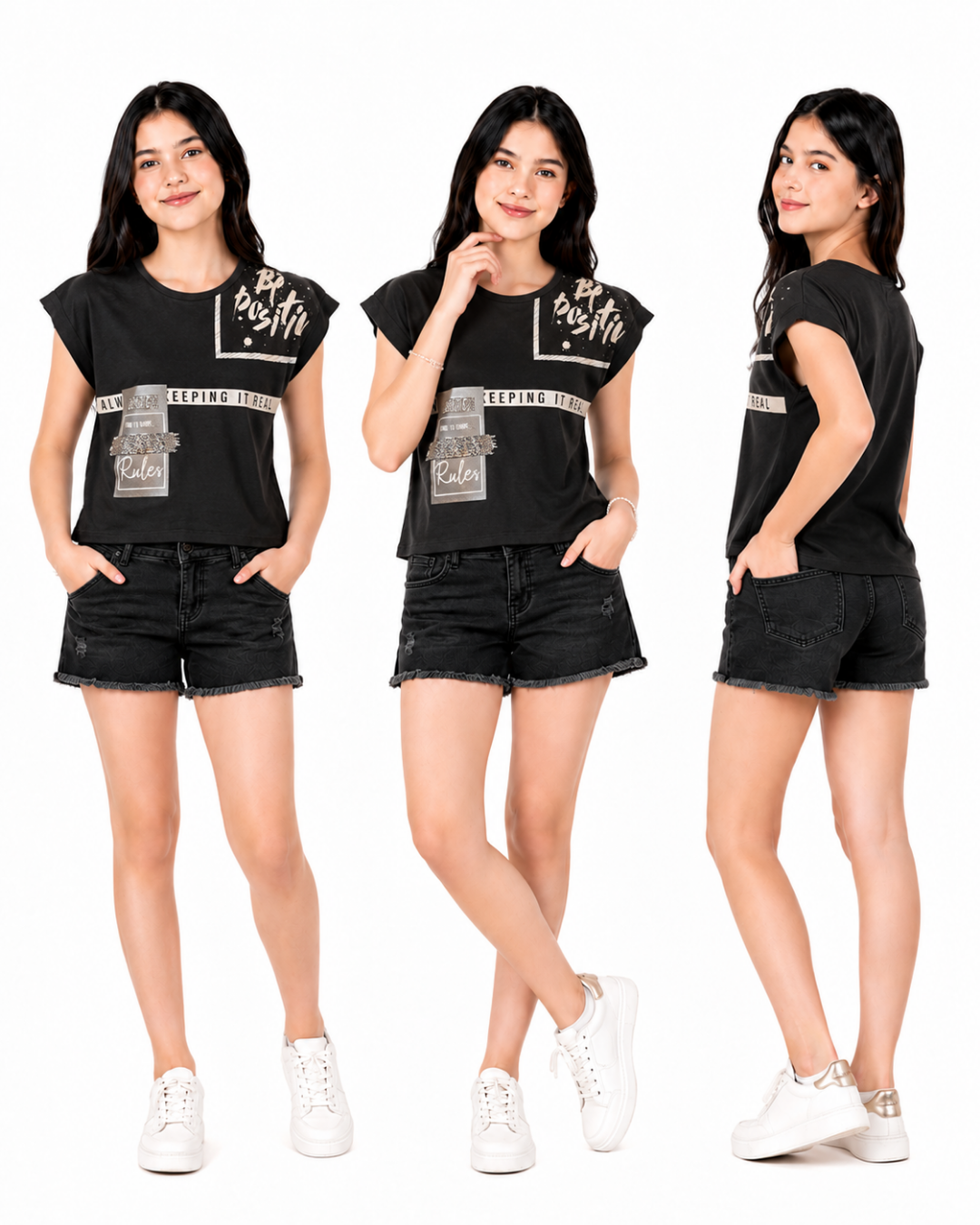 Zelish Genç Kız Fosforlu Girls Yazlık T-shirt
