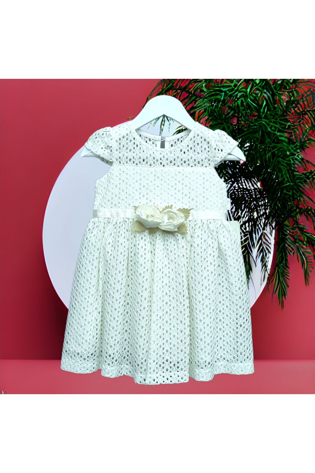 Wizzy Kız Bebek Yazlık Elbise Beyaz - 5 Yaş