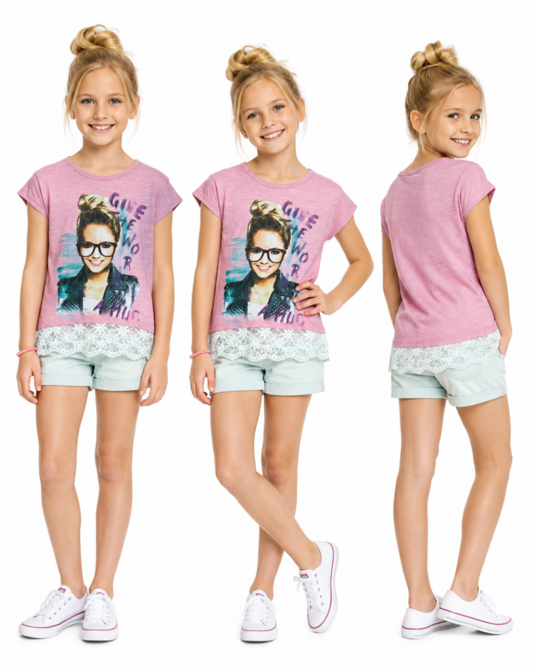 NJW Kız Çocuk Baskılı Yazlık T-shirt