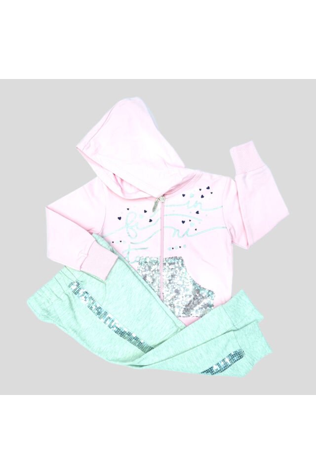 Pelops Kız Bebek Spor Eşofman Takım Pembe - 3-4 Yaş