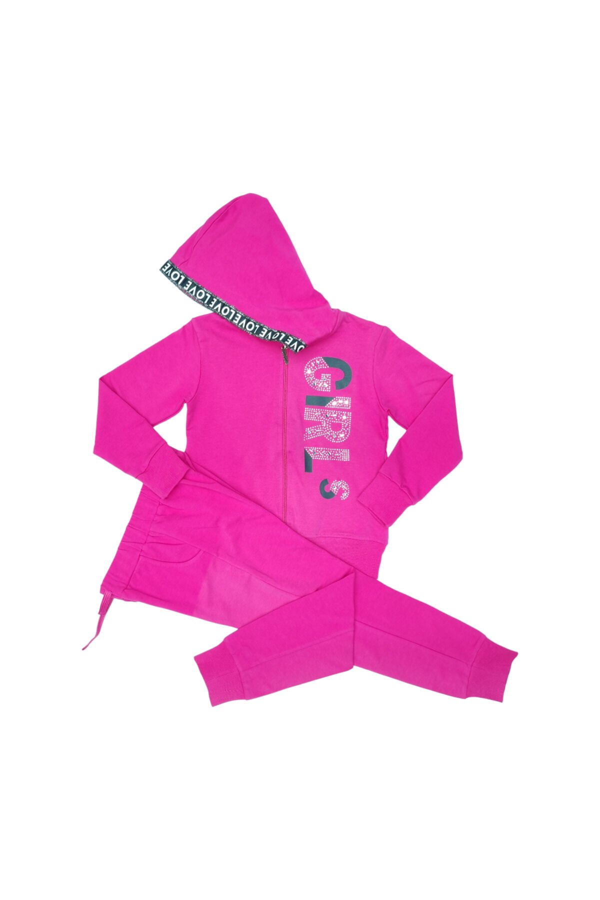 Pelops Kız Çocuk Spor Eşofman Takım Pembe - 7-8 Yaş