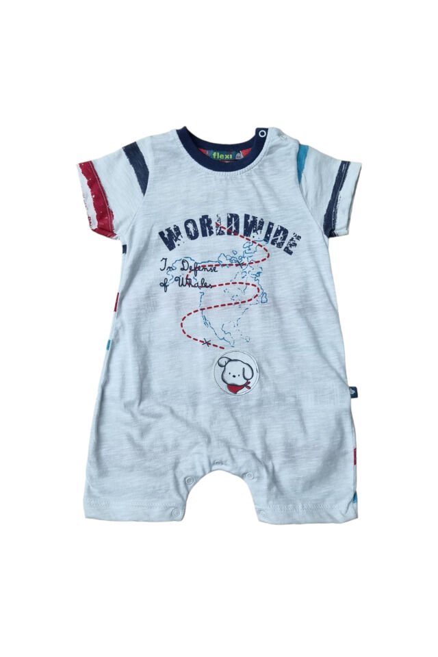 Flexi Erkek Bebek Köpekli Yazlık Tulum